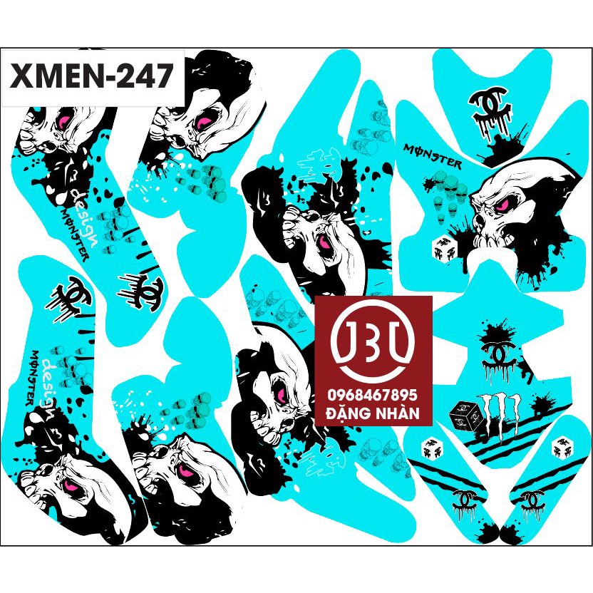 TEM TRÙM XE ĐIỆN XMEN MÃ 247 BỘ TEM NỔI BẬT
