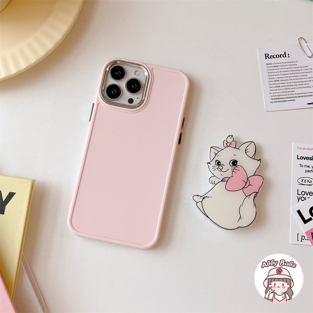 Ốp Điện Thoại TPU Mềm Chống Mồ Hôi Họa Tiết Mèo Hoạt Hình Có Giá Đỡ Kim Loại Cho IPhone 14 Pro Max 13 12 11 Pro Max