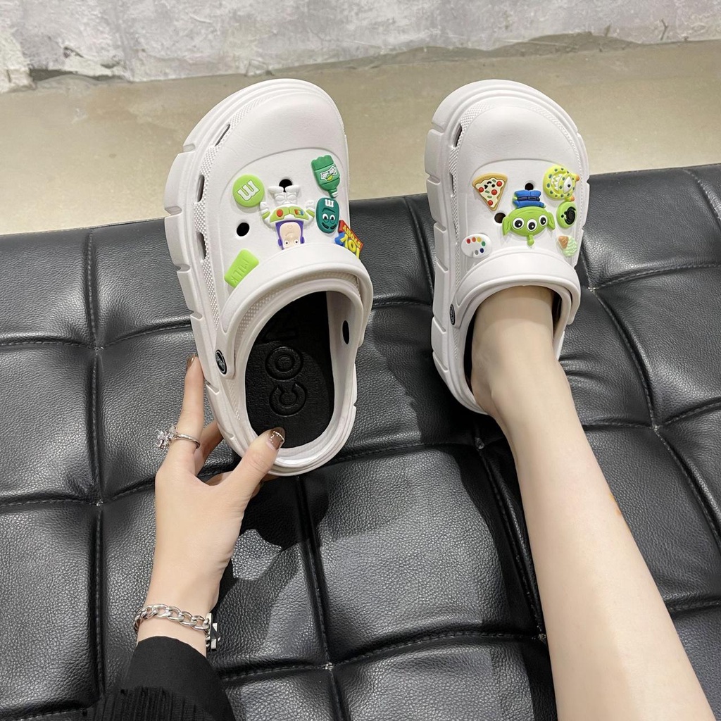 Dép Đế Dày Vừa Thiết Kế Đục Lỗ Dễ Thương DIY Cho Nữ