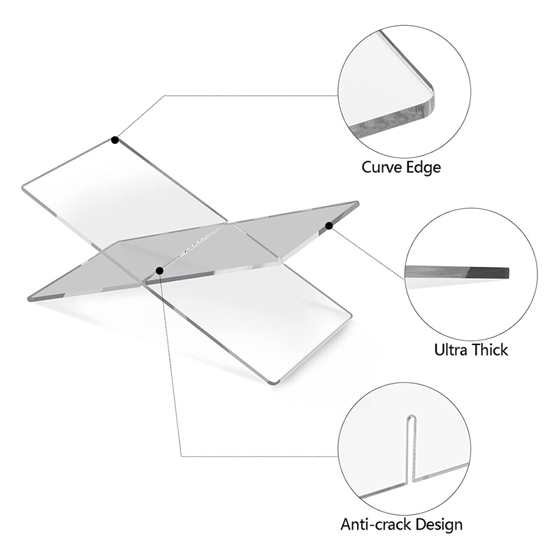 Set 2 Giá Đỡ Sách Bằng Acrylic Trong Suốt Dùng Trưng Bày Và Đọc Sách