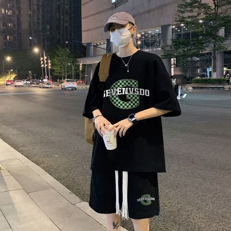 Set Đồ Thể Thao In Chữ bộ quần áo nam Đơn Giản đồ bộ nam Phong Cách Hàn Quốc Set đồ Nam from rộng đồ bộ thể thao nữ