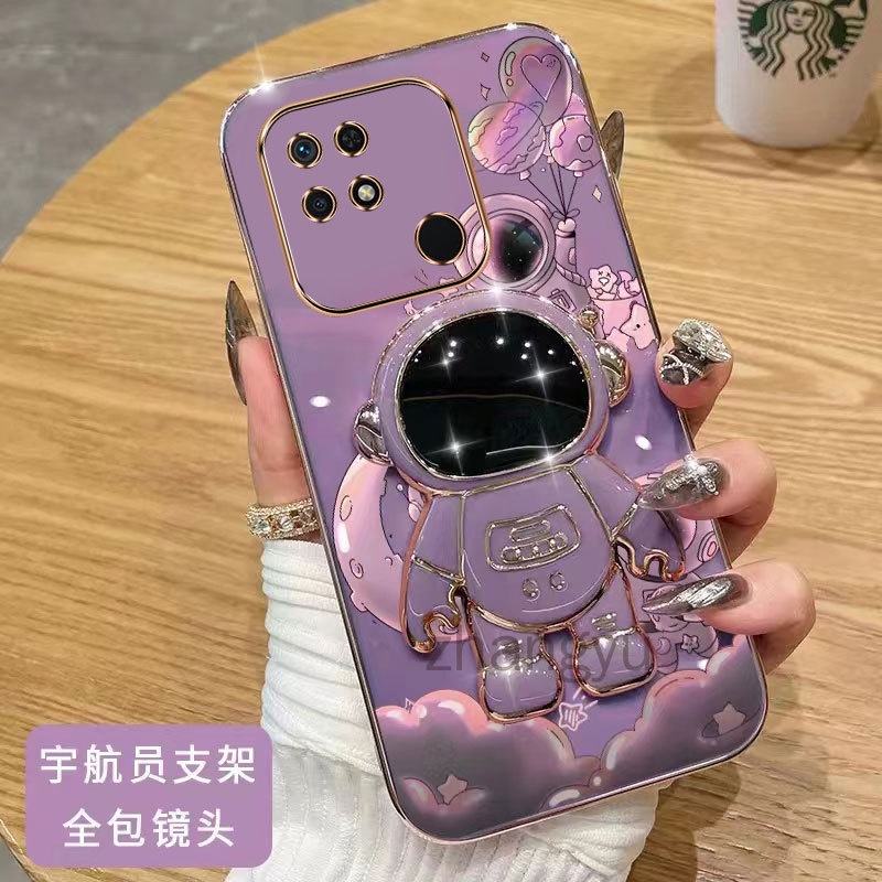 ốp lưng Redmi 9C Redmi 10C Redmi 12C 3D Mạ điện Ốp Điện Thoại TPU Mềm Siêu Mỏng Mạ Điện Hình Phi Hành Gia 3D Chống Sốc Cho Redmi 9C Redmi 10C Redmi 12C