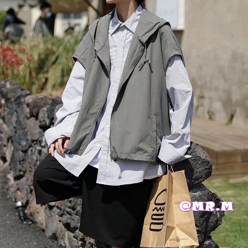 Áo Khoác Có Nón Trùm Không Tay Thời Trang Mùa Hè Phong Cách Mới Đơn Giản Dễ Phối Đồ | BigBuy360 - bigbuy360.vn