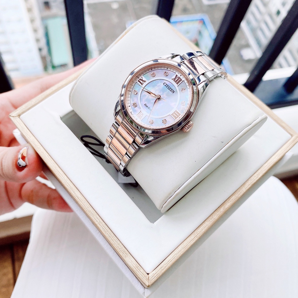 Đồng hồ nữ dây thép Citizen Eco Drive Arezzo EM0876-51D