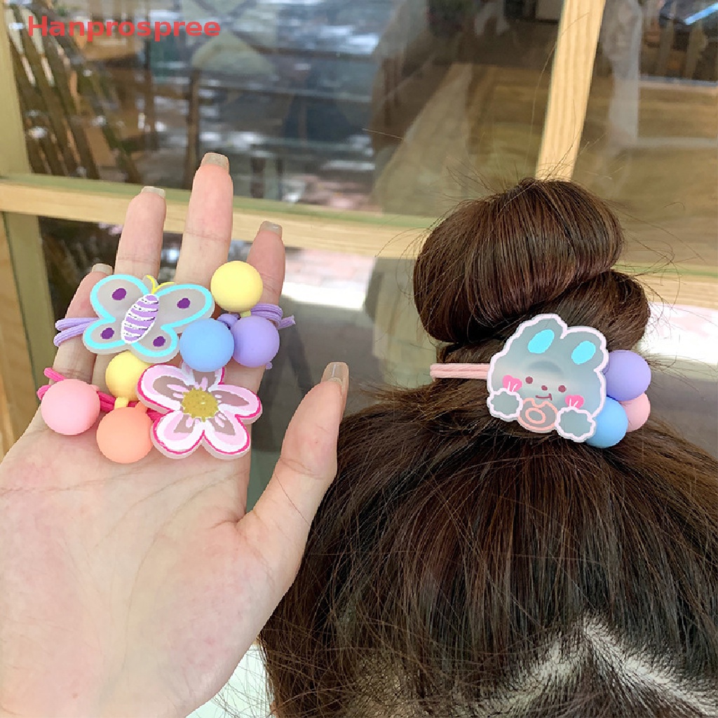 Dây Buộc Tóc Co Giãn Tốt In Họa Tiết Hoạt Hình Graffiti Phong Cách Nhật Bản Xinh Xắn Cho Bé Gái