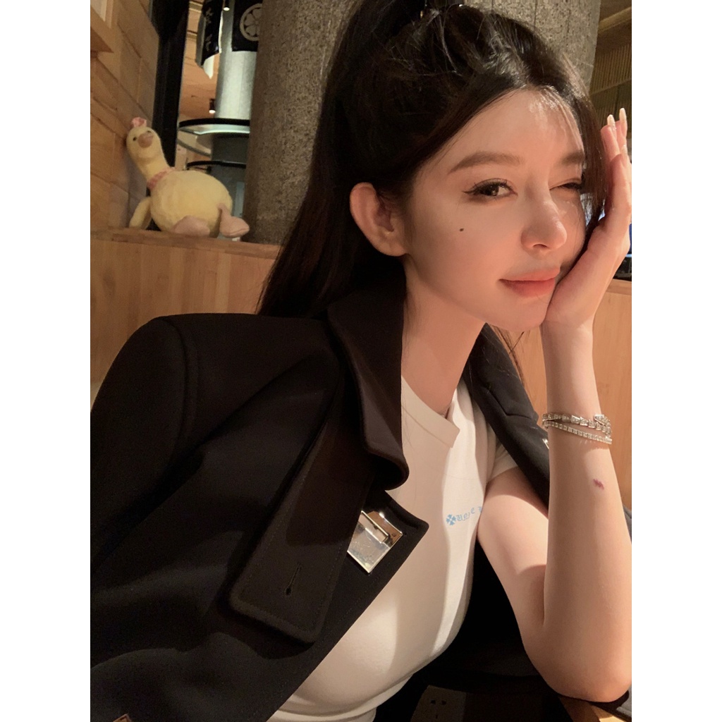 COZOK Áo Thun Ngắn Tay Dáng Ôm In Họa Tiết Thời Trang