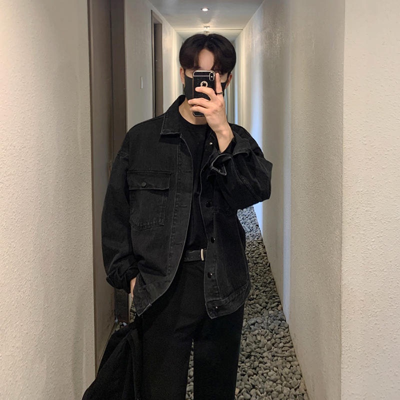 Áo Khoác Jean Nam Dài Tay Form Rộng Áo Khoác Bò Nam Cao Cấp Kiểu Hàn Quốc Denim Jacket Nam Đi Học Đi Làm Đi Chơi AB001