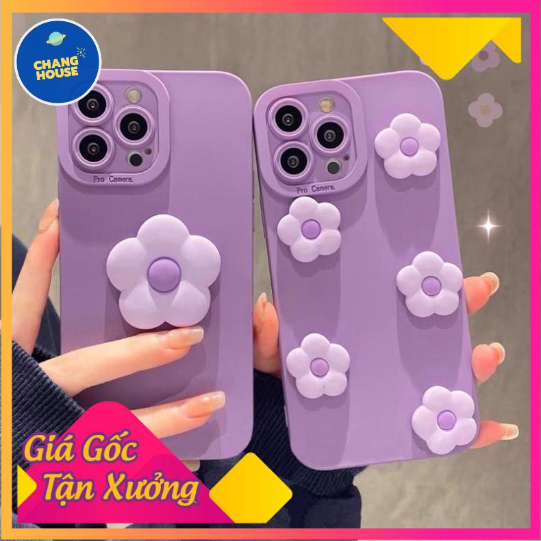 [ FREE SHIP ] Ốp Lưng Basic Camera Nổi - Mẫu Hoa Tím Nổi