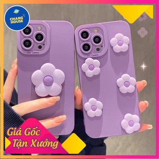 Ốp lưng basic camera nổi - mẫu hoa tím nổi