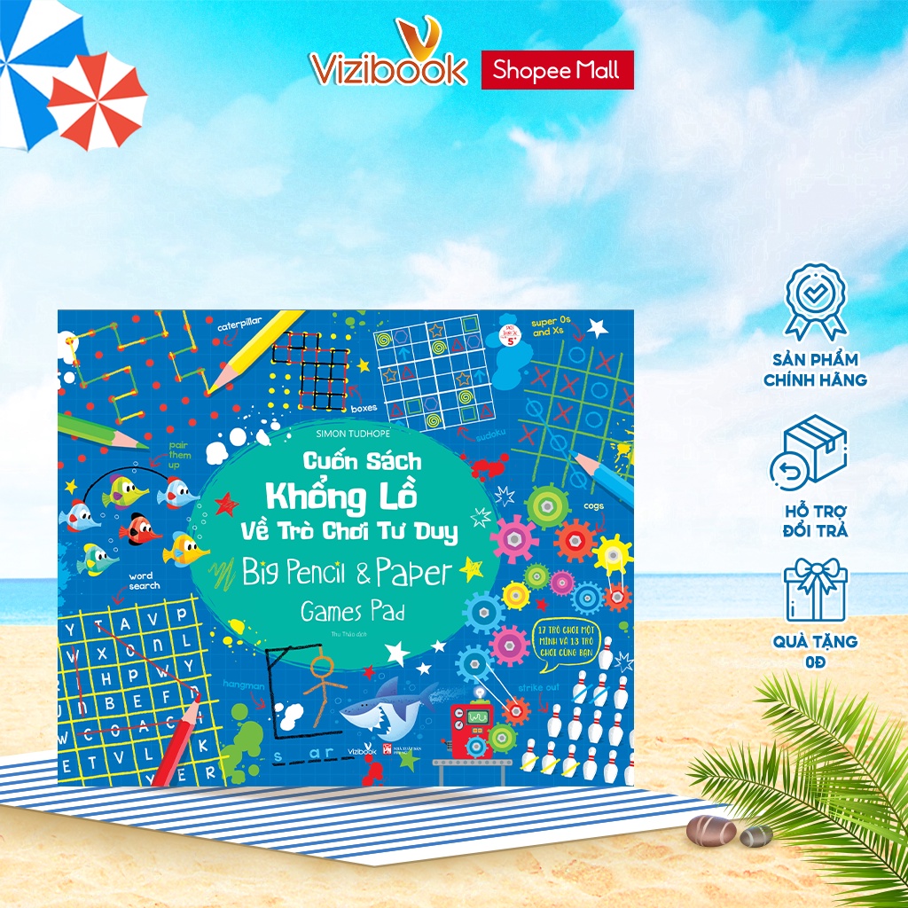 Sách - Cuốn sách khổng lồ về trò chơi tư duy - Big Pencil & Paper Games Pad