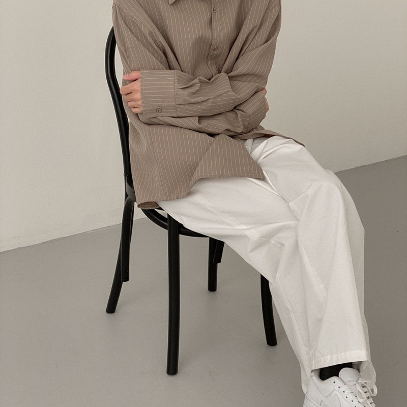 Áo Sơ Mi Tay Dài Kẻ Sọc Phong Cách Hàn Quốc Thời Trang Mùa Xuân Mới 2023 Cho Nam