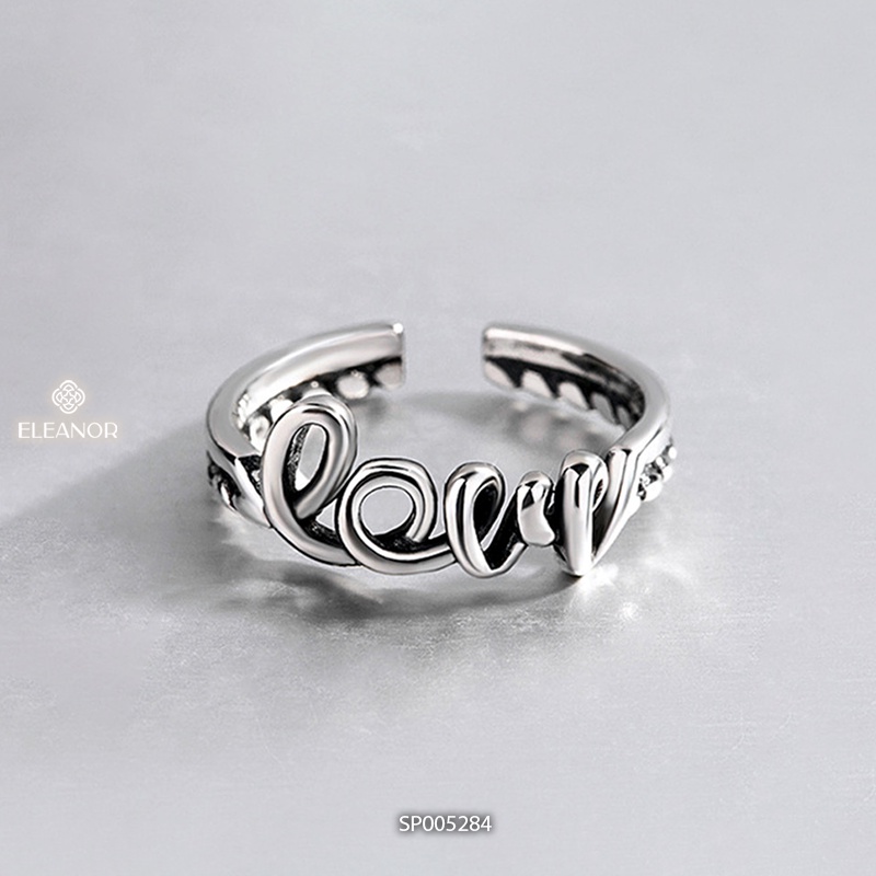 Nhẫn nữ hở bạc 925 Eleanor Accessories chữ love phụ kiện trang sức basic 5284