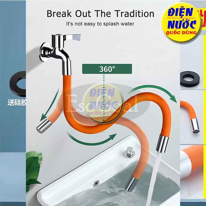 Đầu Vòi Nước Nối Dài 20/28/48cm/360 Độ Có Thể Điều Chỉnh ống nối dài vòi nước phi 21mm linh hoạt có thể quay 360°