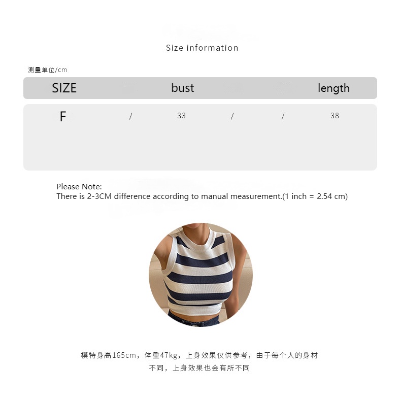 Áo Dệt Kim Ngắn Cổ Tròn Họa Tiết Kẻ Sọc Nhiều Màu Sắc Thời Trang Mùa Hè 2023 Mới Cho Nữ