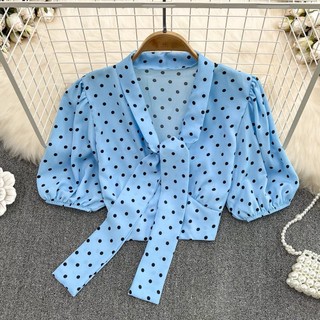 (Order) Áo croptop chấm bi nhiều màu