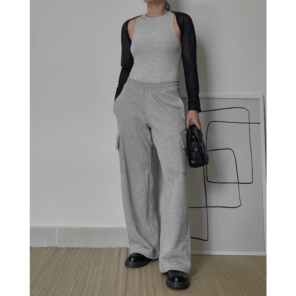 Cargo Pants Vải Nỉ Ống Rộng Form Suông Resty