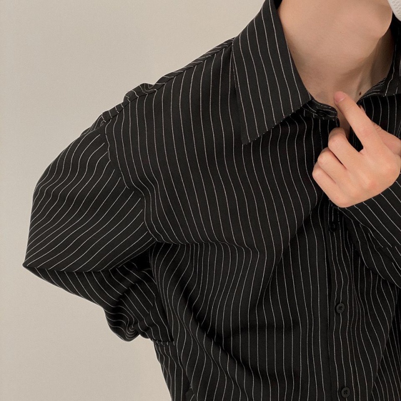 Áo Sơ Mi Tay Dài Kẻ Sọc Phong Cách Hàn Quốc Thời Trang Mùa Xuân Mới 2023 Cho Nam