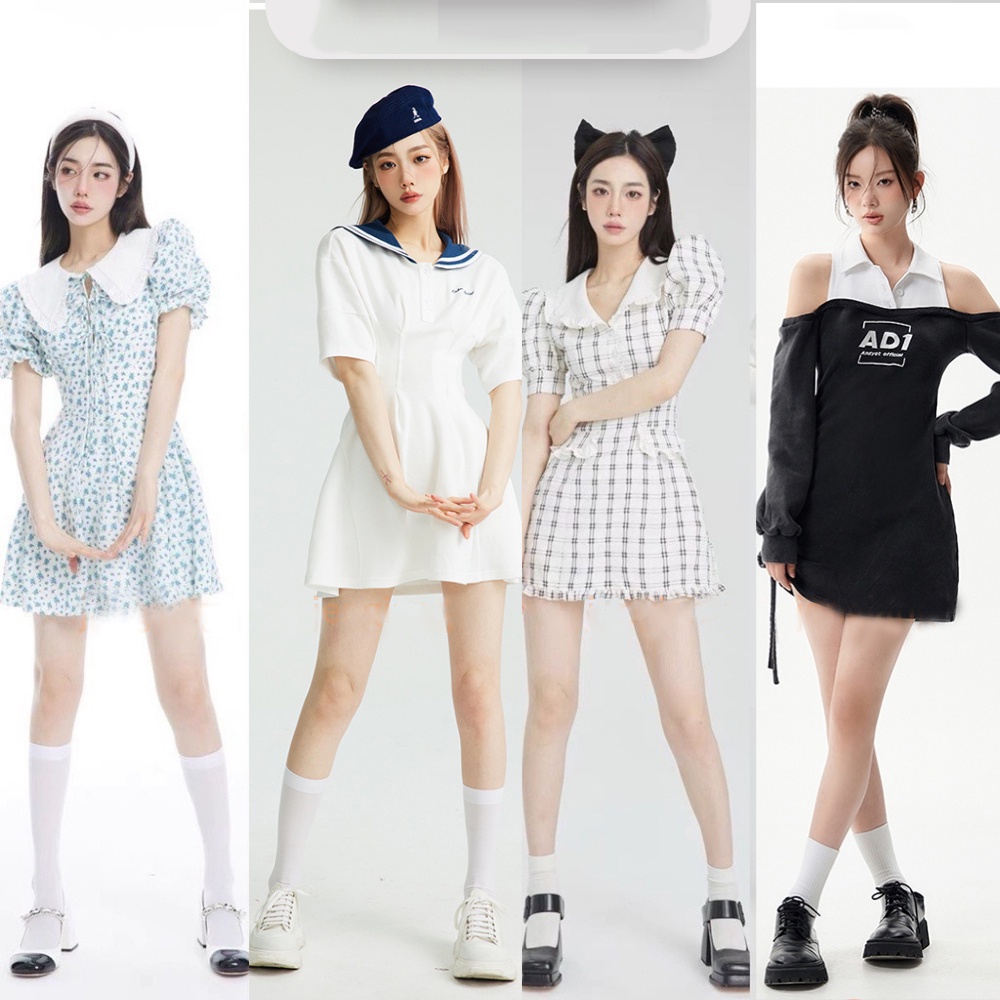 Vớ Thể Thao Khử Mùi Mắt Cá Chân / Mắt Cá Chân / Đầu Gối Màu Trắng / Đen JK Series Mới Mùa Hè Cho Nữ