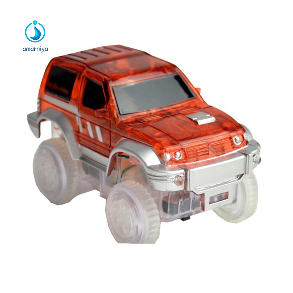 Bộ Phụ Kiện Đồ Chơi Lắp Ráp Đường Ray Xe SUV Có Đèn LED