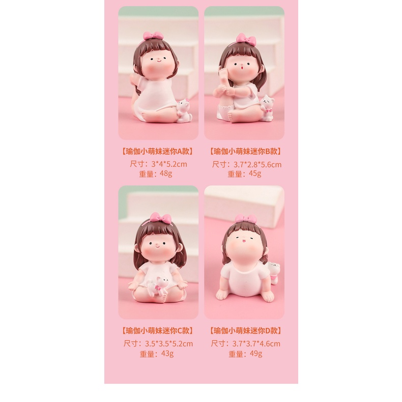 Cô Gái Tập yoga Nhỏ Dễ Thương Để Bàn Trang Trí Nội Thất Xe Hơi