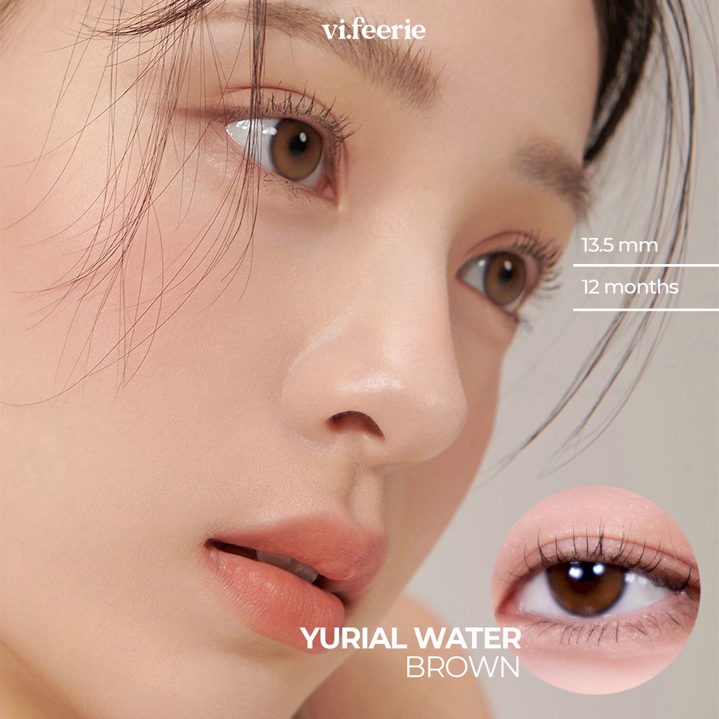 Kính áp tròng (lens) Hiệu Ứng Phủ Bóng YURIAL WATER BROWN I-DOL Lens-VF Lens