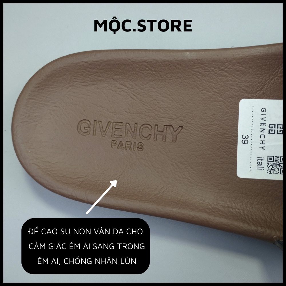 Dép Da Nam Gyvenchy , Dép Da Bò Nam, Dép Nam Quai Ngang , Dép Da Khắc Hoa Văn LazerĐế Cao Su Sang Trọng Êm Ái có BH