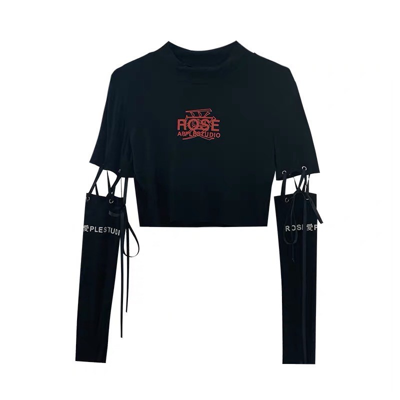 ORDER_áo croptop body đan dây xỏ tay 2in1 ITZY Lia