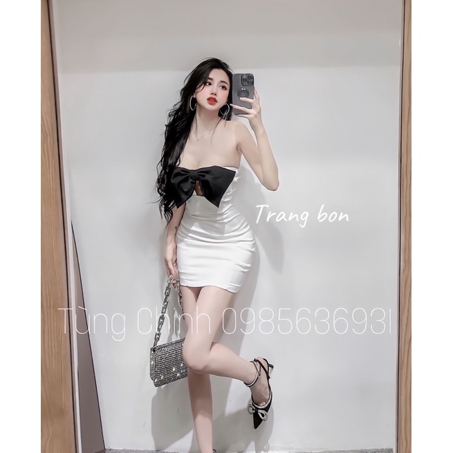 Đầm cúp ngực thắt nơ sang chảnh