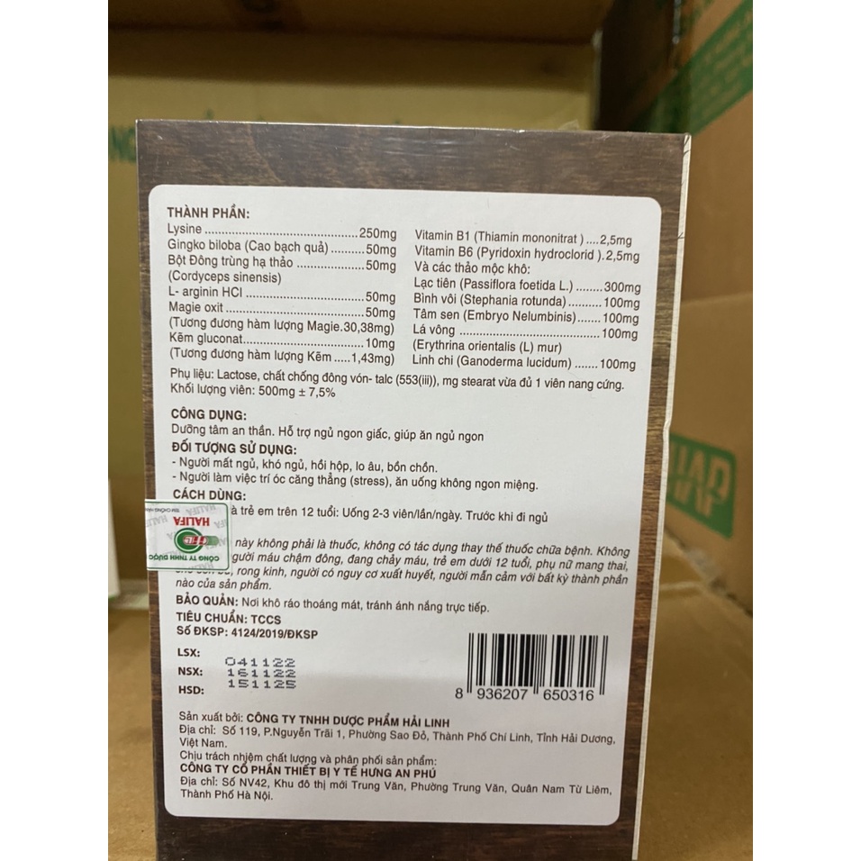 (Giá tốt, hiệu quả) Viên Ăn Ngủ Ngon An Hưng chứa đông trùng hạ thảo, linh chi,, vitamin, lysin - H30 viên