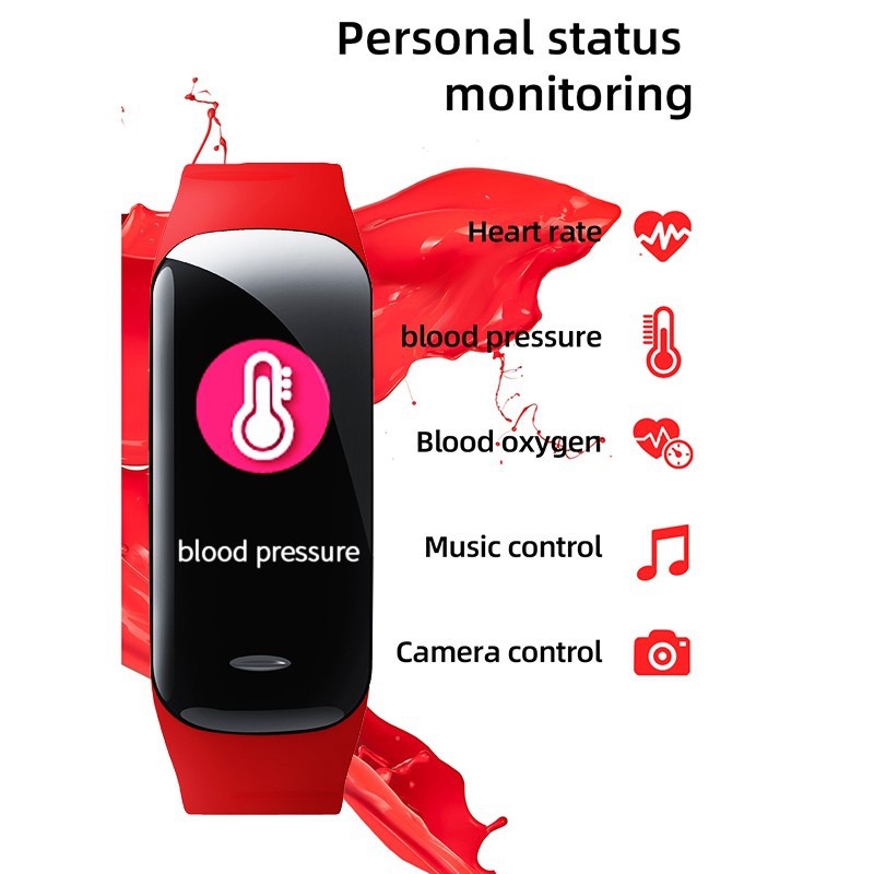 Vòng Đeo Tay Thông Minh C1plus Theo Dõi Nhịp Tim Huyết Áp Cho Android IOS