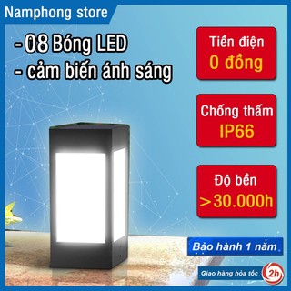 Đèn Led Cột Trụ Treo Tường Chống Nước Sử Dụng Năng Lượng Mặt Trời Trang Trí Sân Vườn