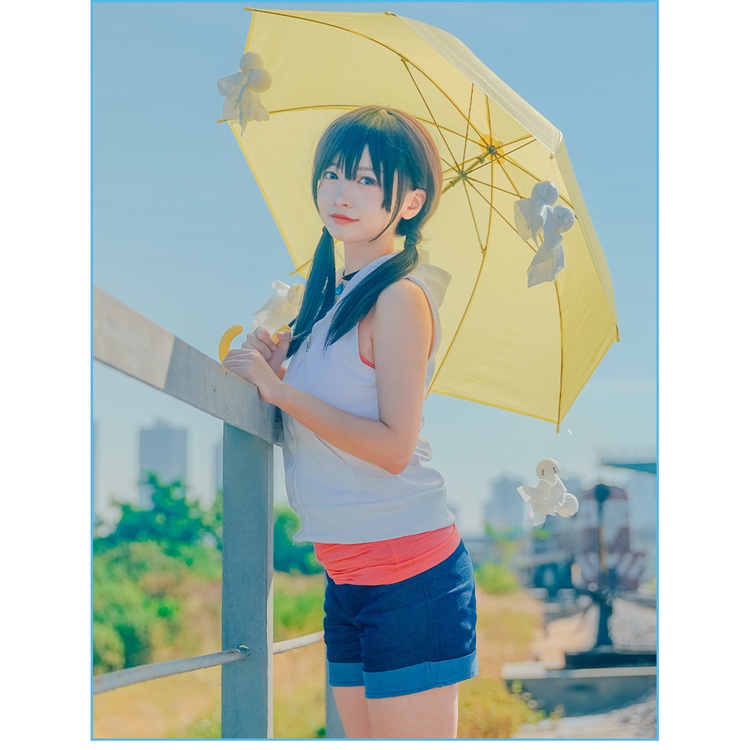 Thời tiết Son Makoto Shinkai Amano Yangcai cosplay Ô trong suốt Ô màu vàng Tấm che nắng Anime hai ch