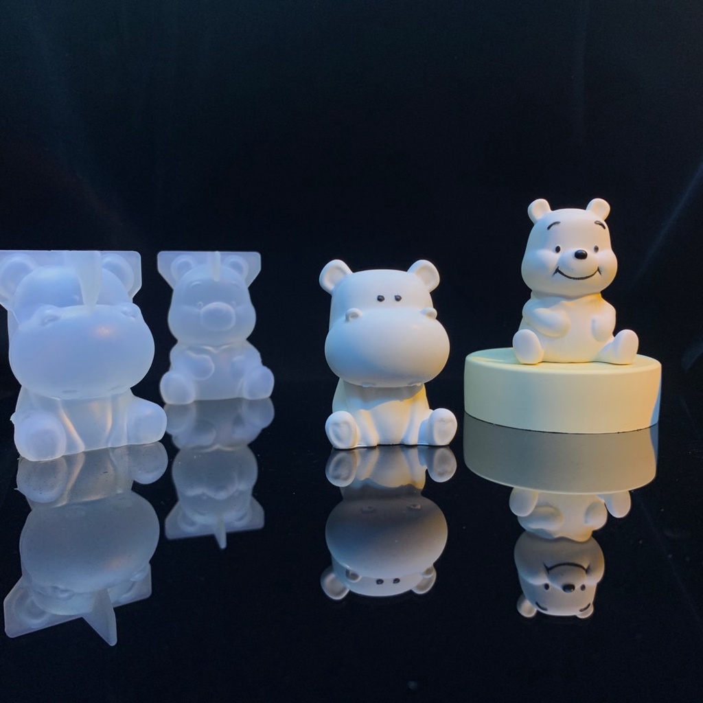 Hoạt Hình Khuôn Nhựa epoxy Hình Gấu pooh / Hà Mã / Chó Bull / Sư Tử Dễ Thương