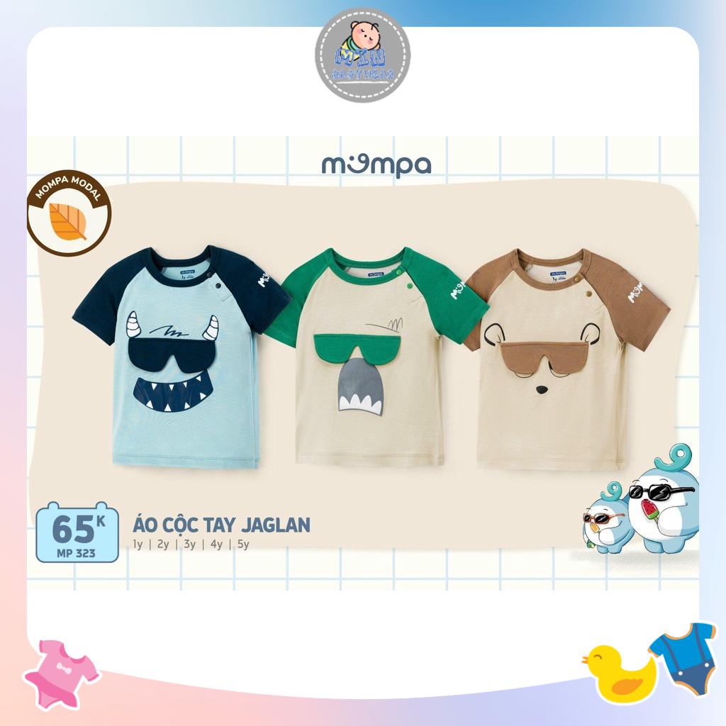 Áo cộc tay cài vai Mompa chất cotton cho bé