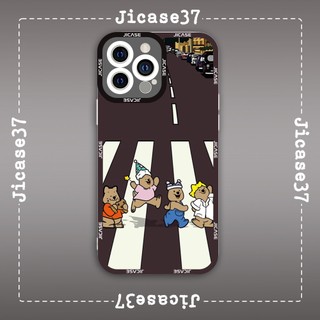 Ốp lưng iphone và samsung xiaomi oppo cạnh vuông Jicase Happy Bear Đường Phố Cute Vintage 