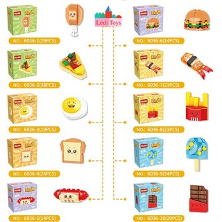 Set 10 đồ chơi lắp ráp mô hình đồ ăn