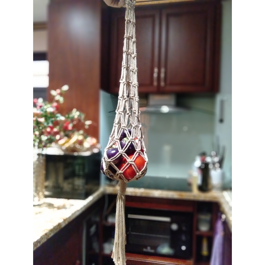 Túi đựng củ quả trái cây-Macrame basket fruit