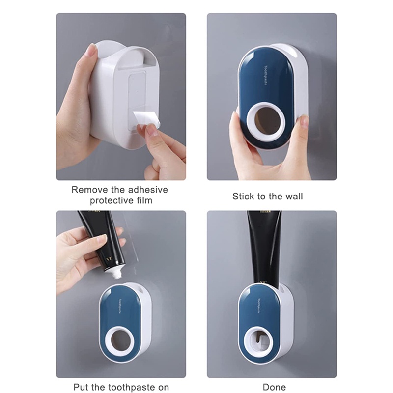 Household Toothpaste Dispenser Bathroom Accessory Set Toothbrush Holder Wall Mount Bracket Bathroom Accessories CRD