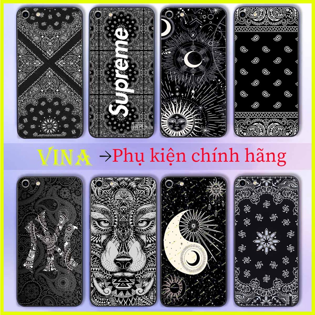Ốp IPhone IP 5/5s/5se / 6/6s/6g /6Plus thương hiệu hoa văn trắng đen