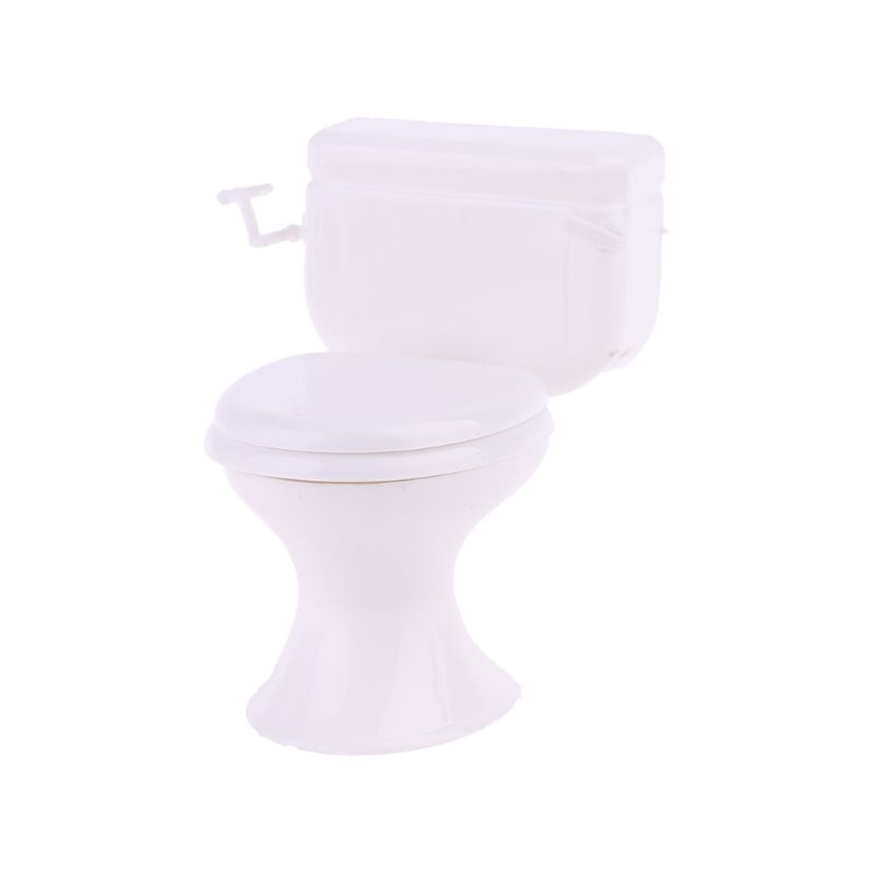 Mô Hình Toilet Trắng Phong Cách Vintage Trang Trí Nhà Búp Bê