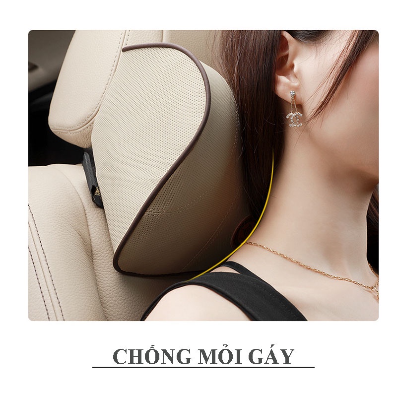 Bộ gối tựa đầu và tựa lưng trên ô tô thiết kế tinh tế, sang trọng, chất liệu da cao su non cao cấp, đem lại sự thoải mái | BigBuy360 - bigbuy360.vn