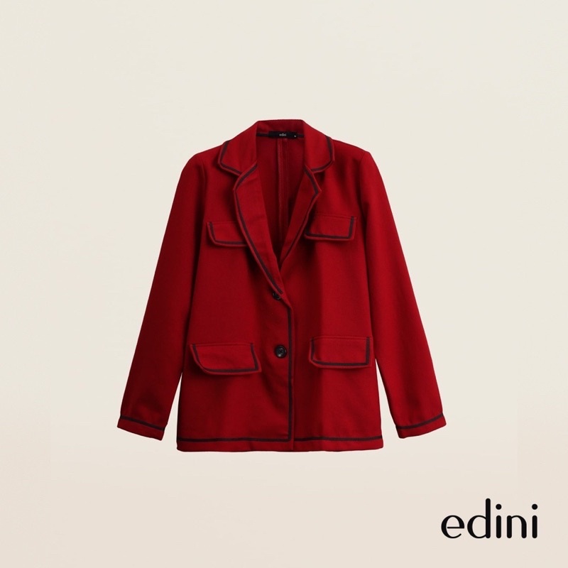 Áo khoác blazer đỏ phối viền hàng thiết kế cao cấp