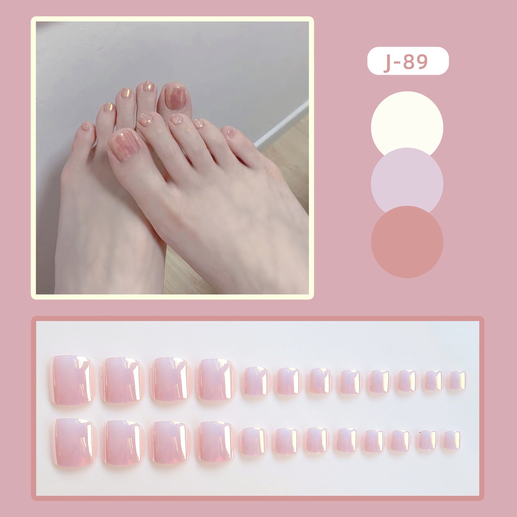 Móng Chân Giả Màu Hồng Tráng Gương Không Phai Màu Aurora Desire Spicy Cho Nữ