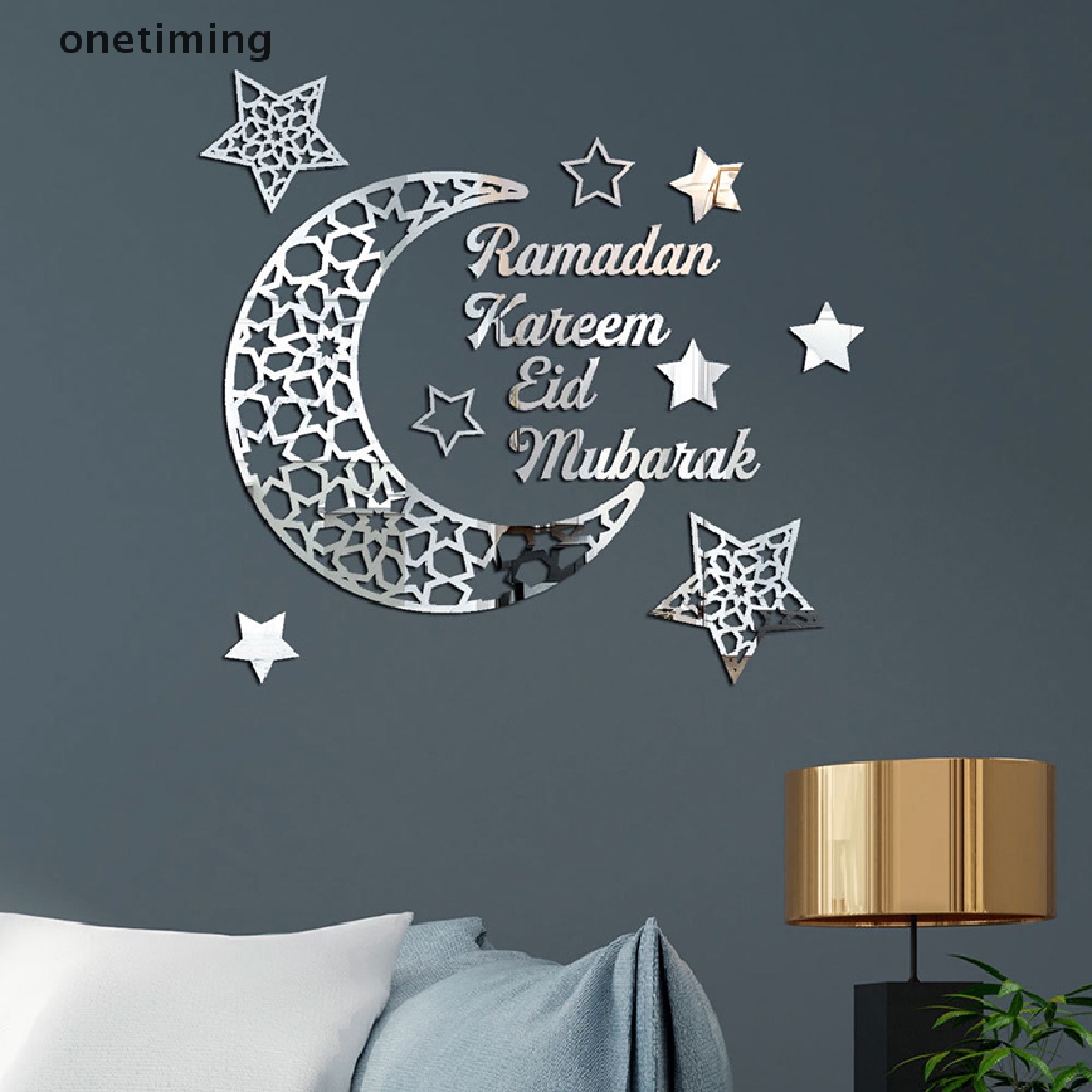 Đề Can Dán Tường DIY Họa Tiết Trăng Sao Phong Cách Ramadan Hồi Giáo Trang Trí Nhà Cửa