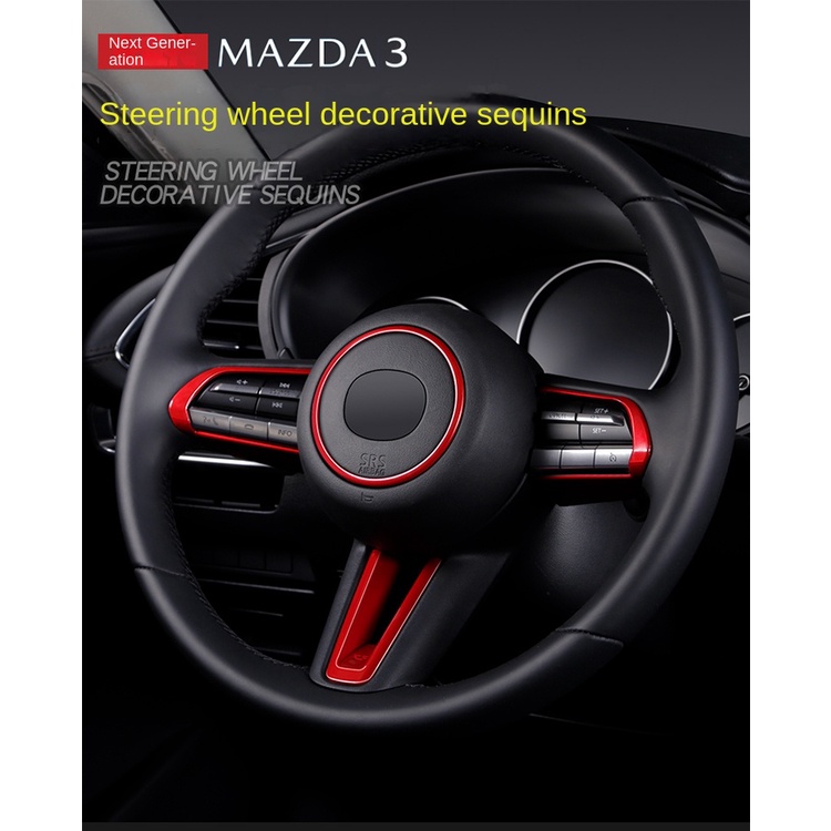 Vòng Dán Trang Trí Nút Điều Khiển Vô Lăng Xe Hơi Mazda 3 2020-2023 20-23 Mazda 3