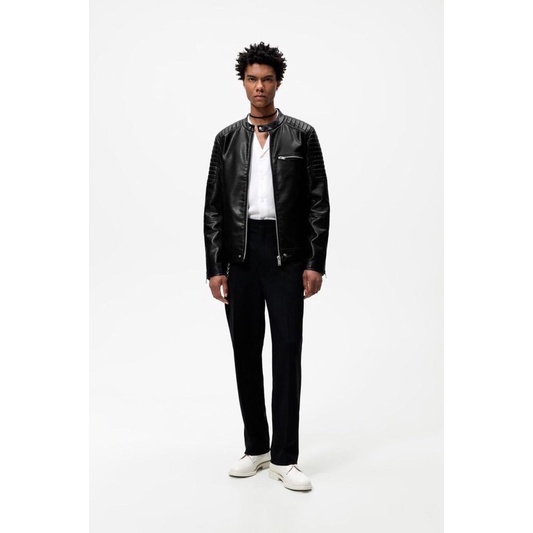 Order áo khoác auth tuồn ZARA của nam Áo khoác biker giả da khoá ngực ngang