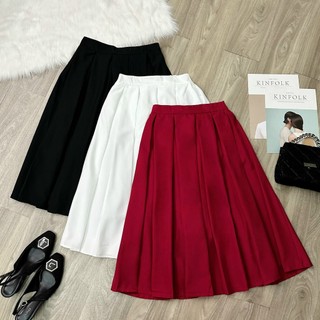 Chân váy nữ bigsize, váy dập ly dài 3 màu qua gối tiểu thư
