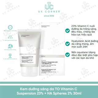 [Bill UK] Kem dưỡng sáng da The Ordinary Vitamin C Suspension 23% + HA Spheres 2% 30ml