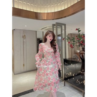 váy tơ tay bồng cao cấp