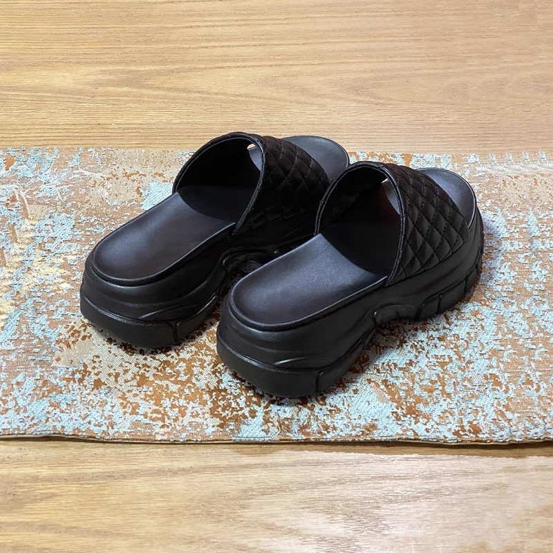 Dép quai ngang trần trám 2 màu siêu sang đế độn 5cm hot 2020